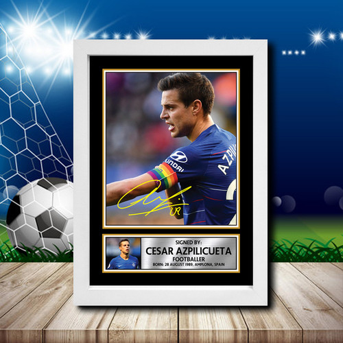 César Azpilicueta printed autograph poster print - view 2