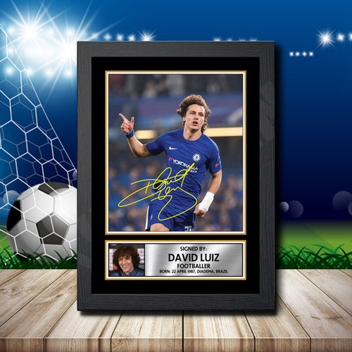 David Luiz printed autograph poster print