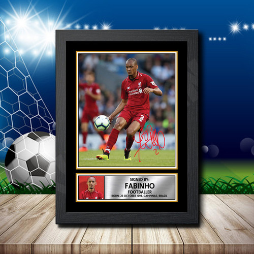 Fabinho printed autograph poster print