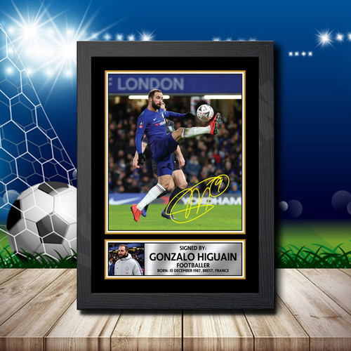 Gonzalo Higuain printed autograph poster print