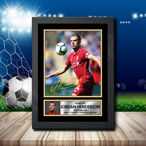 Jordan Henderson printed autograph poster print