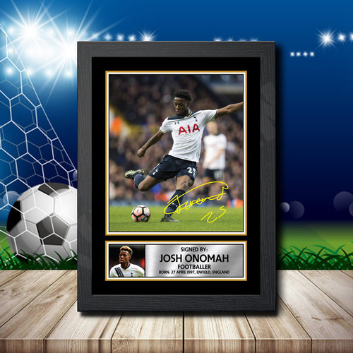 Josh Onomah printed autograph poster print