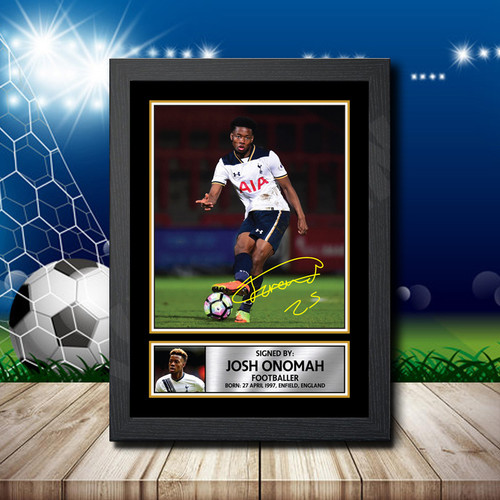 Josh Onomah printed autograph poster print