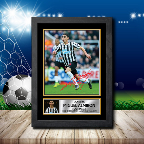 Miguel Almirón printed autograph poster print