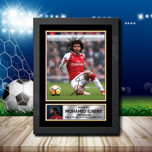 Mohamed Elneny printed autograph poster print