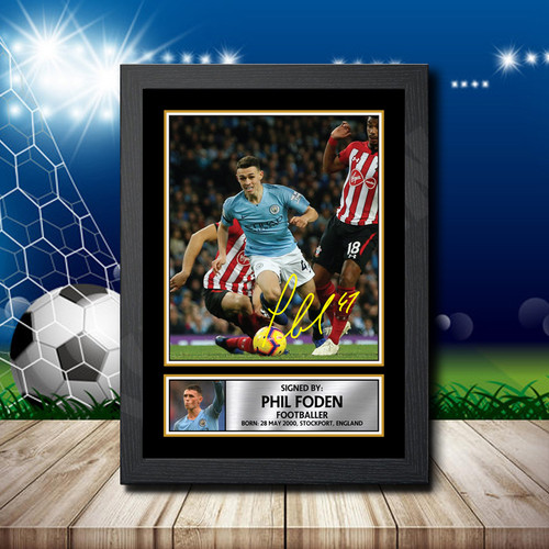 Phil Foden printed autograph poster print