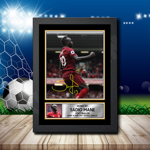 Sadio Mane printed autograph poster print