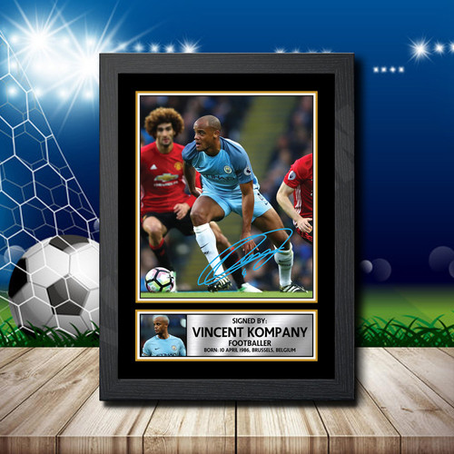 Vincent Kompany printed autograph poster print