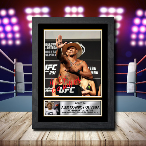 Alex Cowboy Oliveira printed autograph poster print