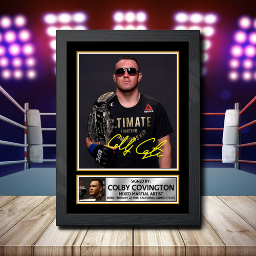 Colby Covington Action Shot Edition printed autograph poster print