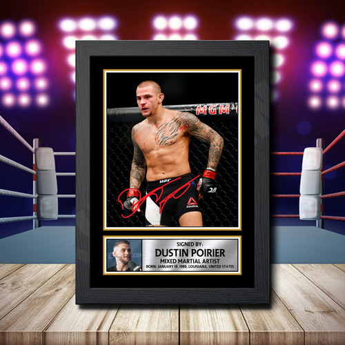 Dustin Poirier printed autograph poster print