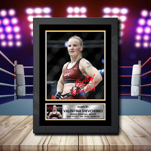 Green Valentina Shevchenko printed autograph poster print