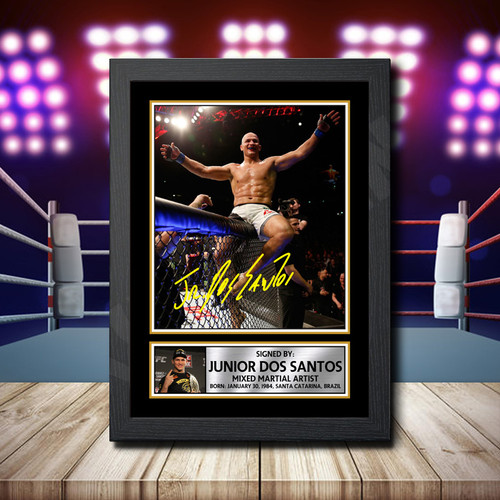 Junior Dos Santos printed autograph poster print