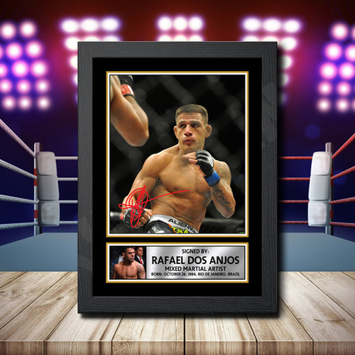 Rafael Dos Anjos Action Shot Edition printed autograph poster print