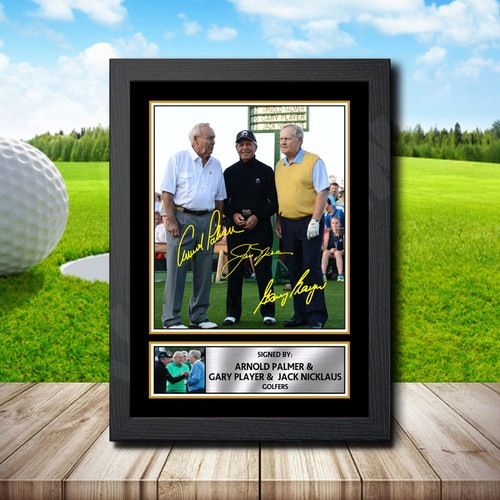Arnold Palmer Gary Player _ Jack Nicklaus 2 printed autograph poster print