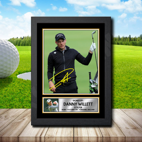 Danny Willett printed autograph poster print