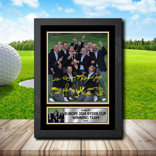 Europe 2014 Ryder Cup Winning Team printed autograph poster print