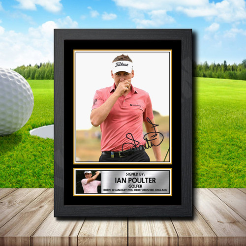 Ian Poulter printed autograph poster print