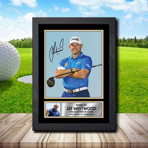 Lee Westwood printed autograph poster print