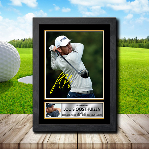 Louis Oosthuizen printed autograph poster print