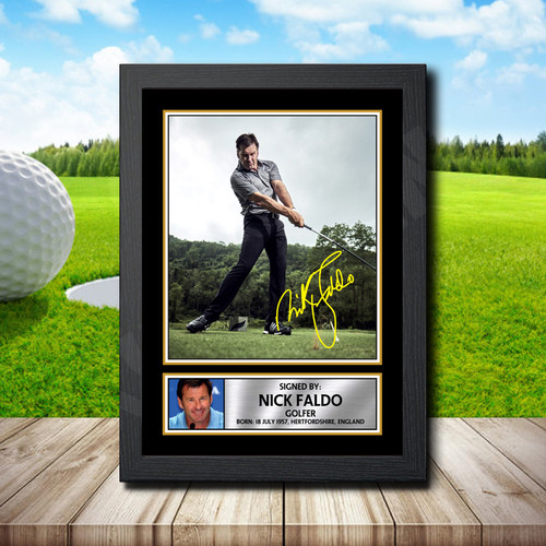 Nick Faldo printed autograph poster print