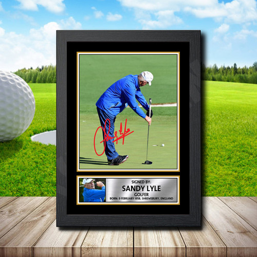 Sandy Lyle printed autograph poster print