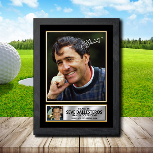 Seve Ballesteros printed autograph poster print