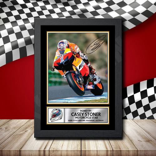 Casey Stoner printed autograph poster print