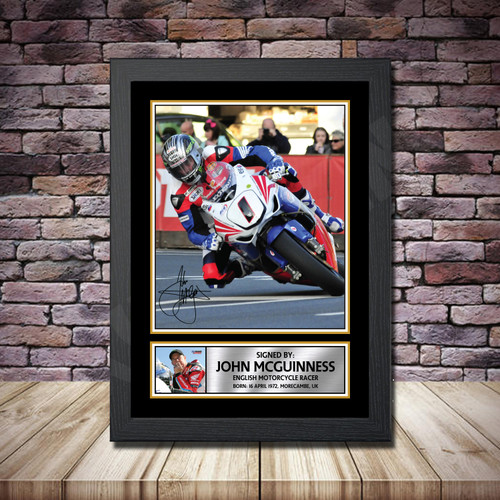 John Mcguinness printed autograph poster print