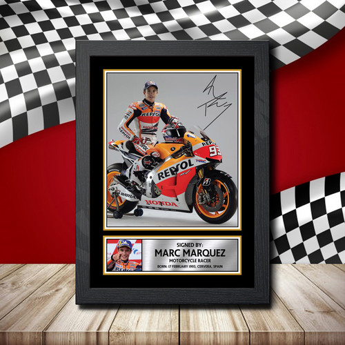 Marc Marquez printed autograph poster print