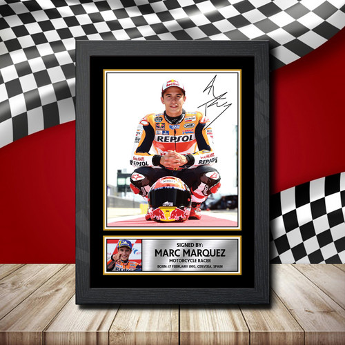 Marc Marquez printed autograph poster print