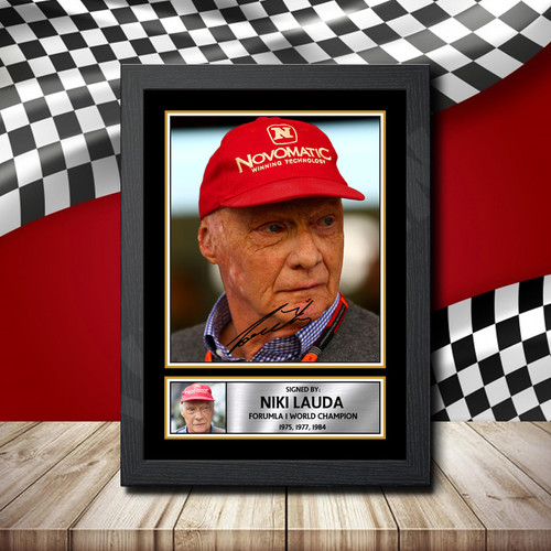 Niki Lauda Motorsport Signature printed autograph poster print