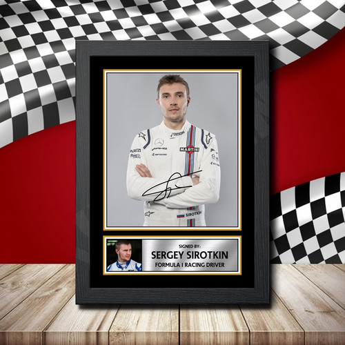 Sergey Sirotkin Motorsport Signature printed autograph poster print
