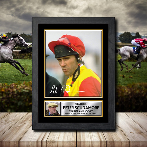 Peter Scudamore printed autograph poster print