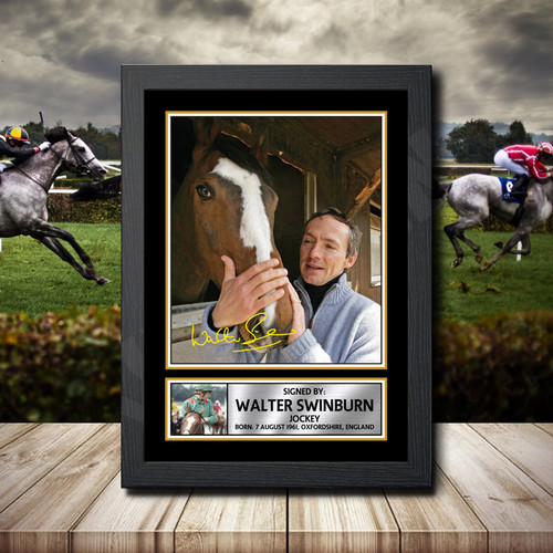 Walter Swinburn Action Shot Edition printed autograph poster print