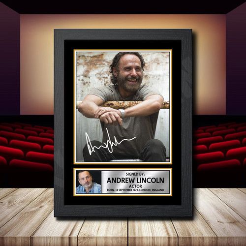 Andrew Lincoln 2 printed autograph poster print