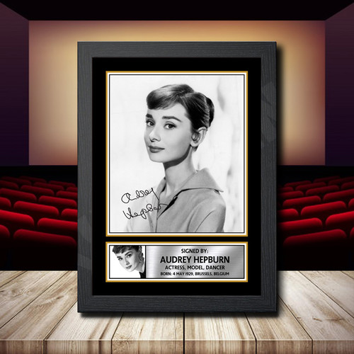 Audrey Hepburn 2 printed autograph poster print