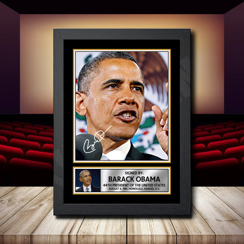 Barack Obama printed autograph poster print