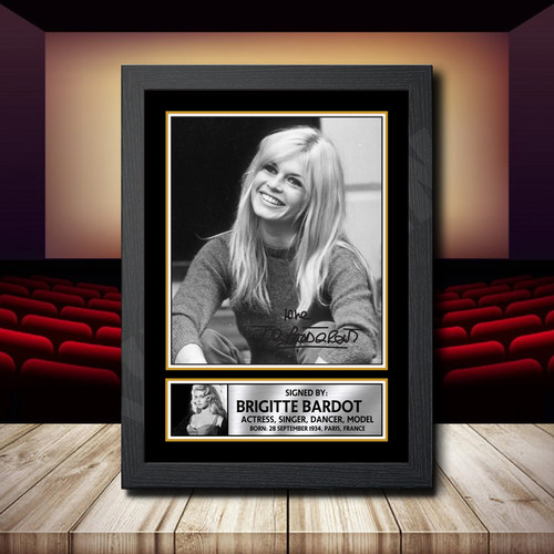 Brigitte Bardot 2 printed autograph poster print