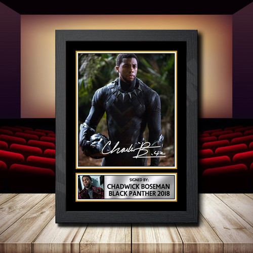 Chadwick Boseman Black Panther 2018 printed autograph poster print