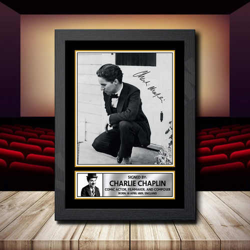 Charlie Chaplin 2 printed autograph poster print