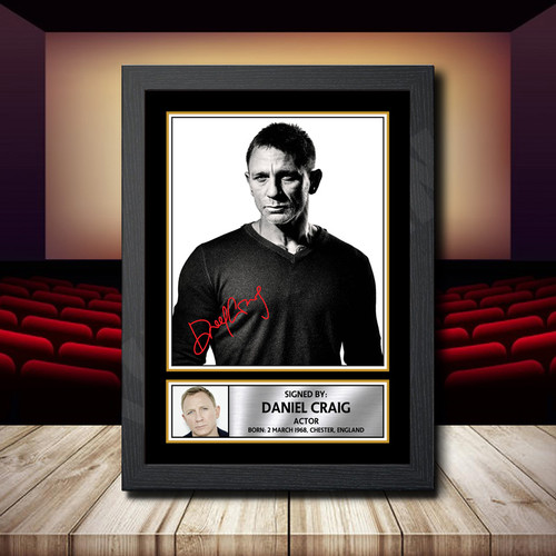 Daniel Craig 2 printed autograph poster print