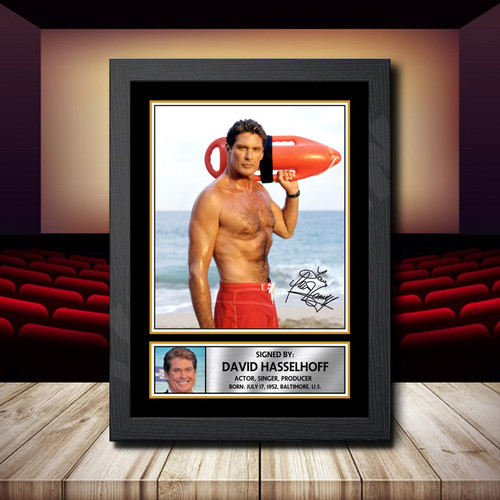David Hasselhoff printed autograph poster print