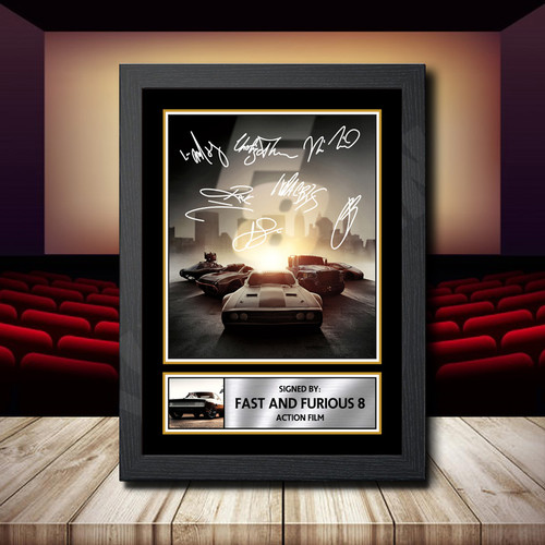 Fast And Furious 8 printed autograph poster print