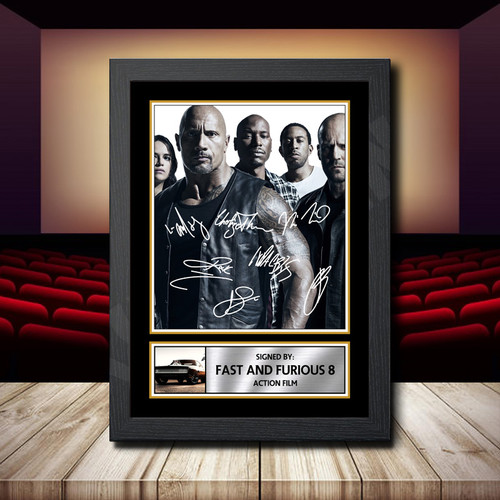 Fast And Furious 8 2 printed autograph poster print