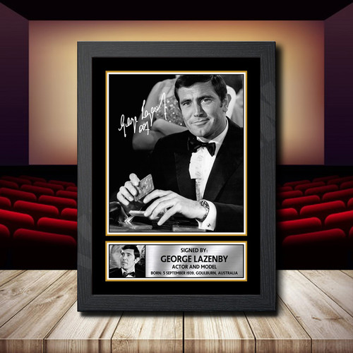 George Lazenby 2 printed autograph poster print