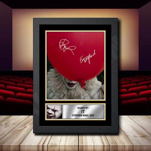 It Stephen King 2017 2 printed autograph poster print