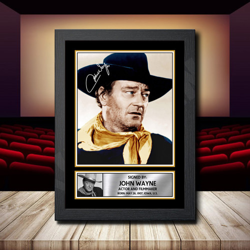 John Wayne 2 printed autograph poster print