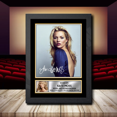 Kate Moss printed autograph poster print