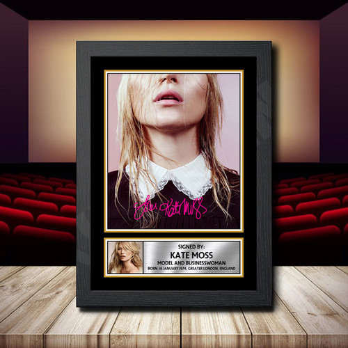 Kate Moss 2 printed autograph poster print
